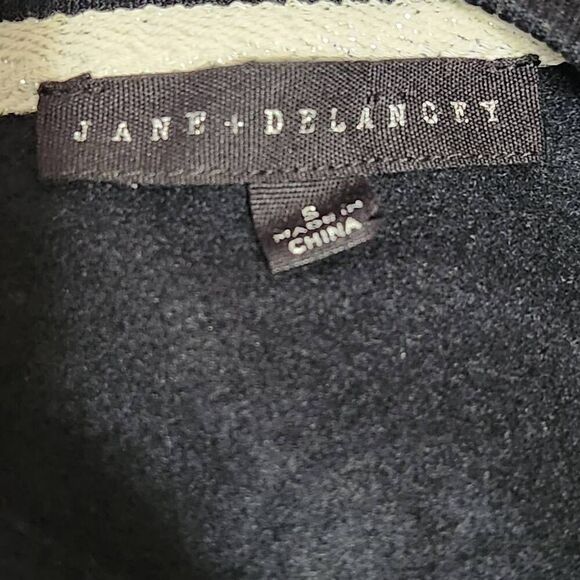 Jane & Delancey Cacio de pepe black embroydered sweatshirt rayon blend small - Picture 7 of 9